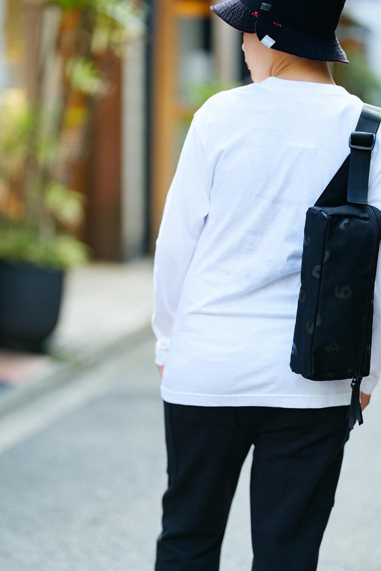 長袖 ポケットTシャツ[5.6]／ホワイト×SO-SU-U昆（こん）