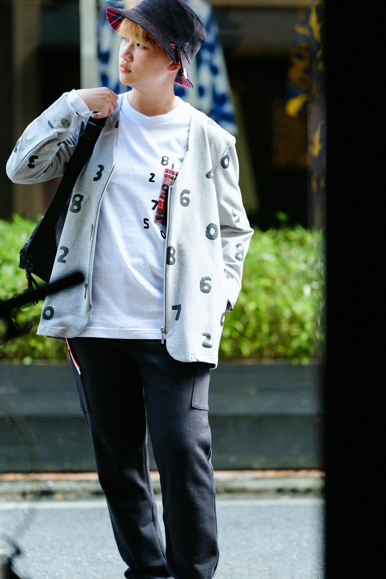 長袖 ポケットTシャツ[5.6]／ホワイト×SO-SU-U昆（こん）