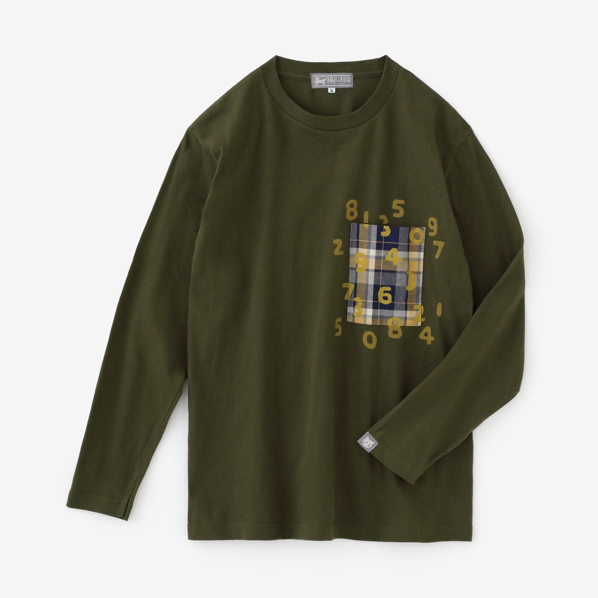 긴 소매 포켓 T셔츠[5.6]/다크 올리브 xSO-SU-U콘