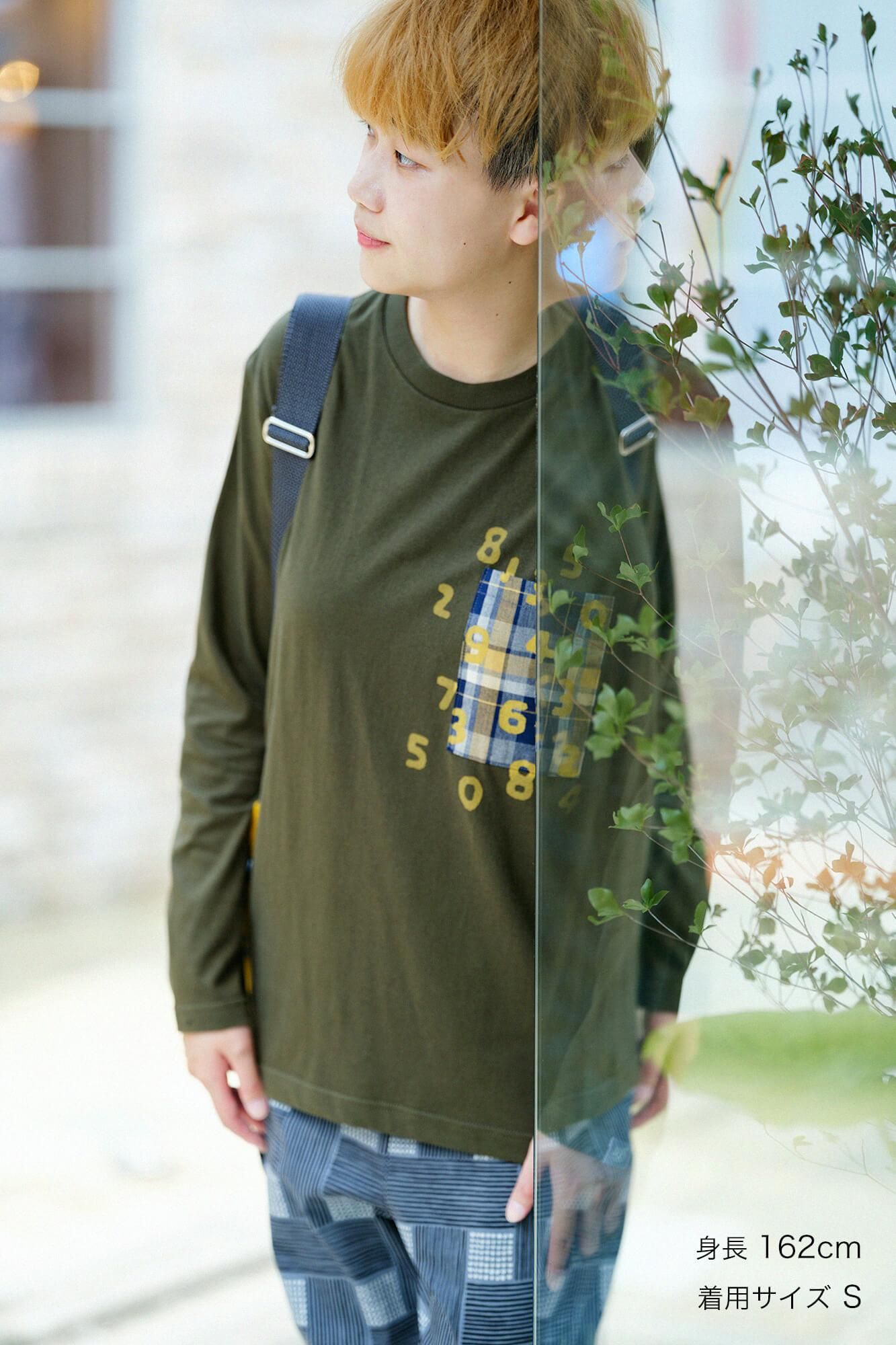 긴 소매 포켓 T셔츠[5.6]/다크 올리브 xSO-SU-U콘