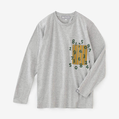 長袖 ポケットTシャツ[5.6]／ヘザーグレー×SO-SU-U昆（こん）