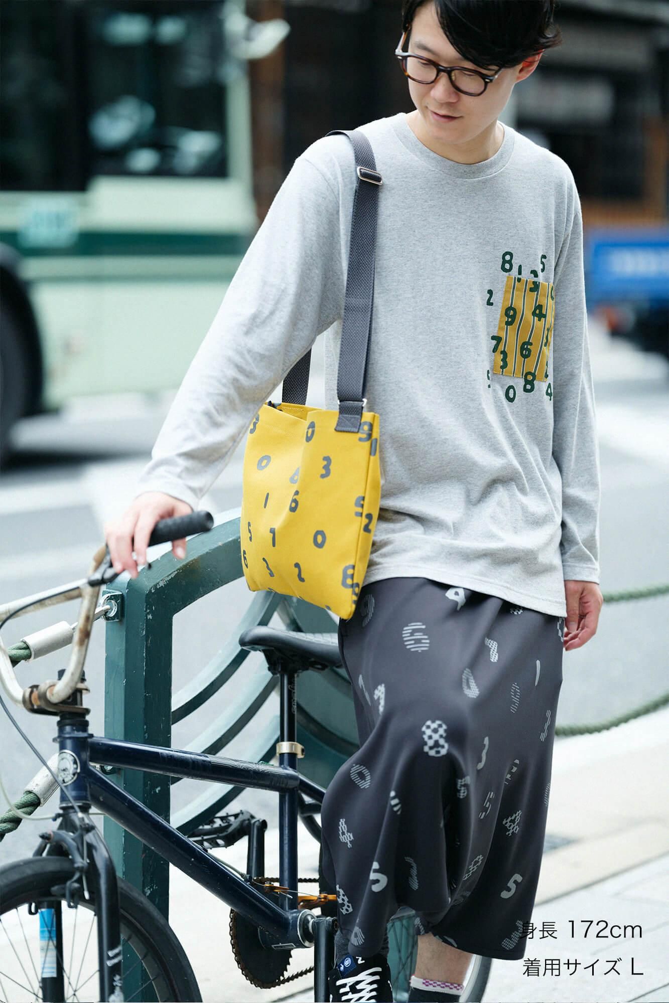 長袖 ポケットTシャツ[5.6]／ヘザーグレー×SO-SU-U昆（こん）