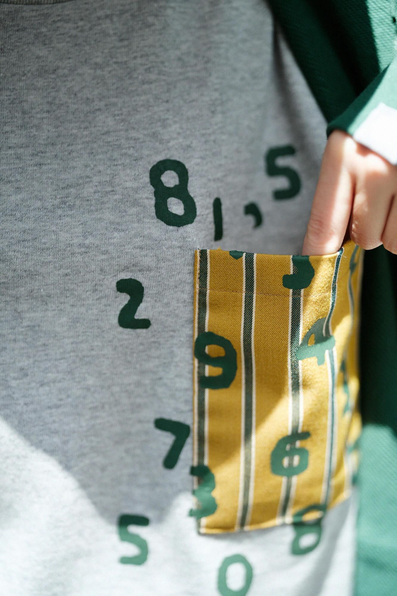 長袖 ポケットTシャツ[5.6]／ヘザーグレー×SO-SU-U昆（こん）