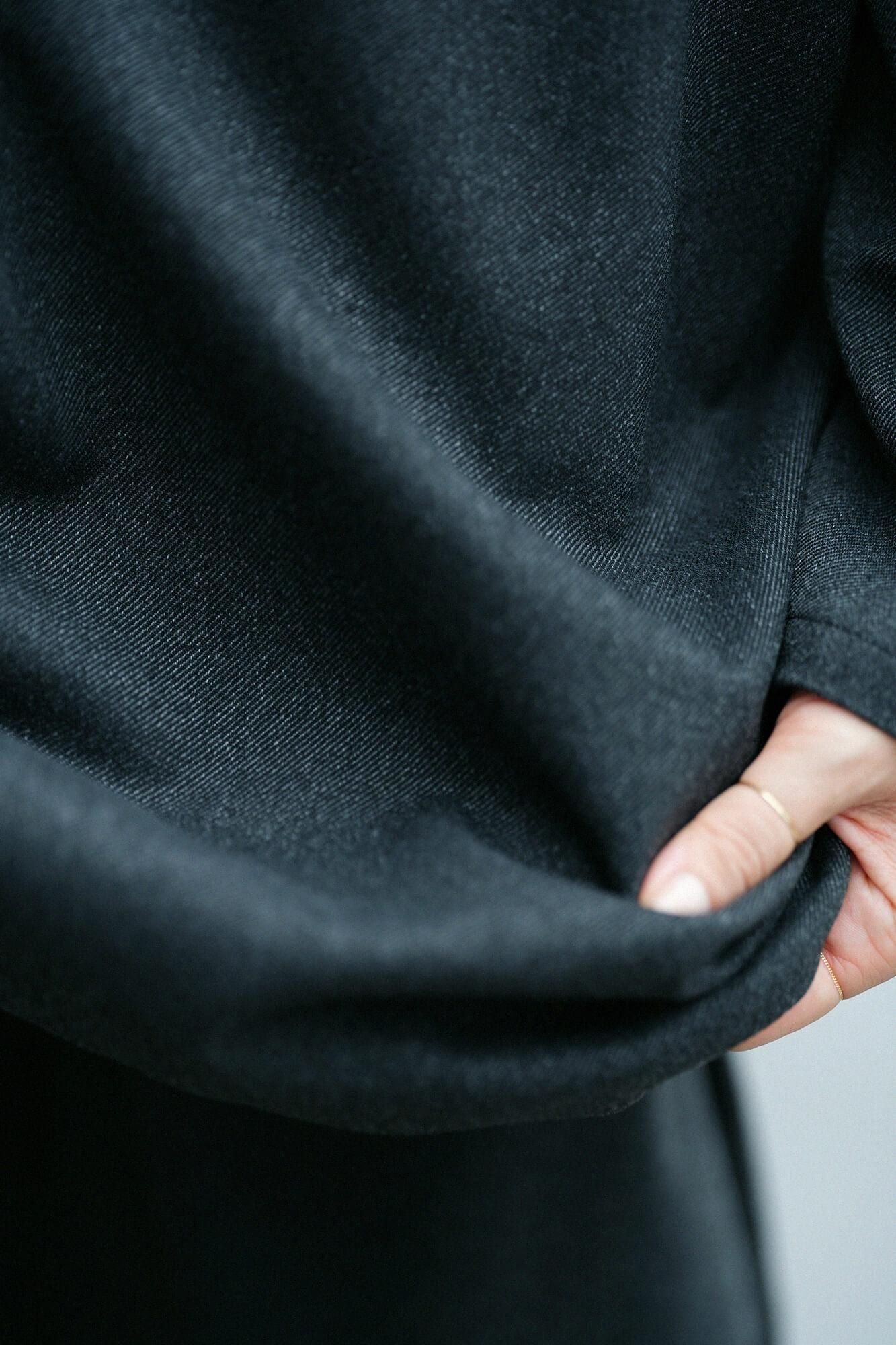 Twill Weave W.L.P. Long Sleeve Tunic／/ Iron Black