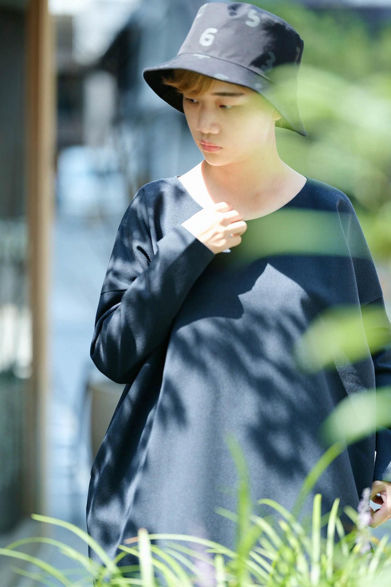 斜紋織W.L.P.長袖長版上衣／.暗藍色