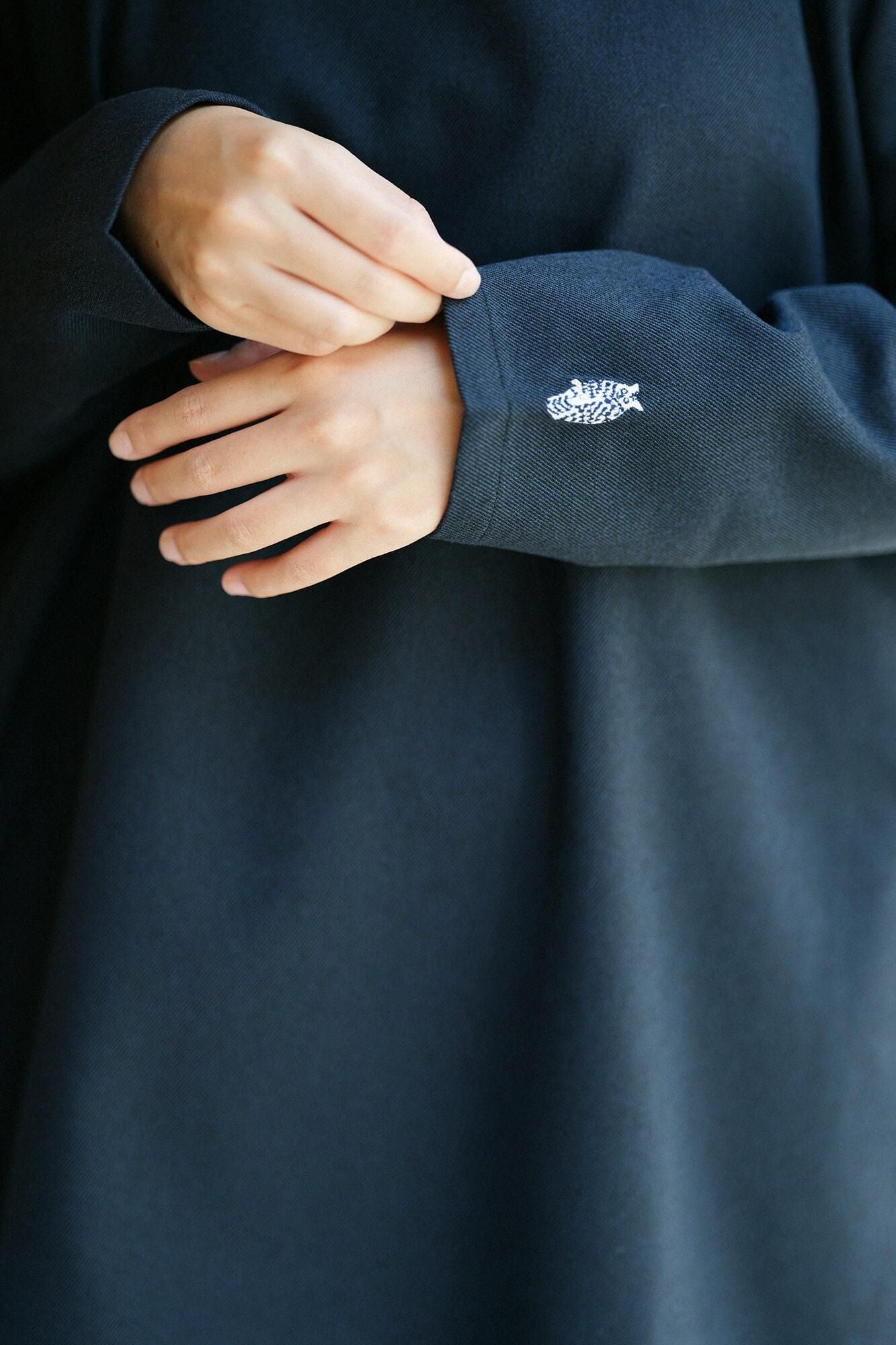 斜紋織W.L.P.長袖長版上衣／.暗藍色