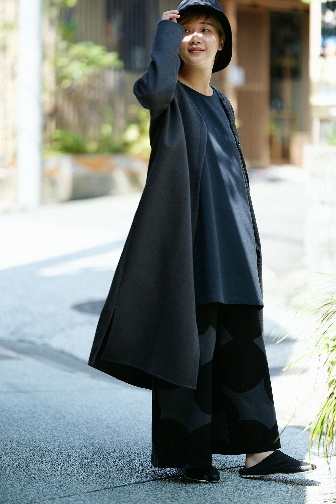 斜紋織W.L.P.長袖長版上衣／.暗藍色