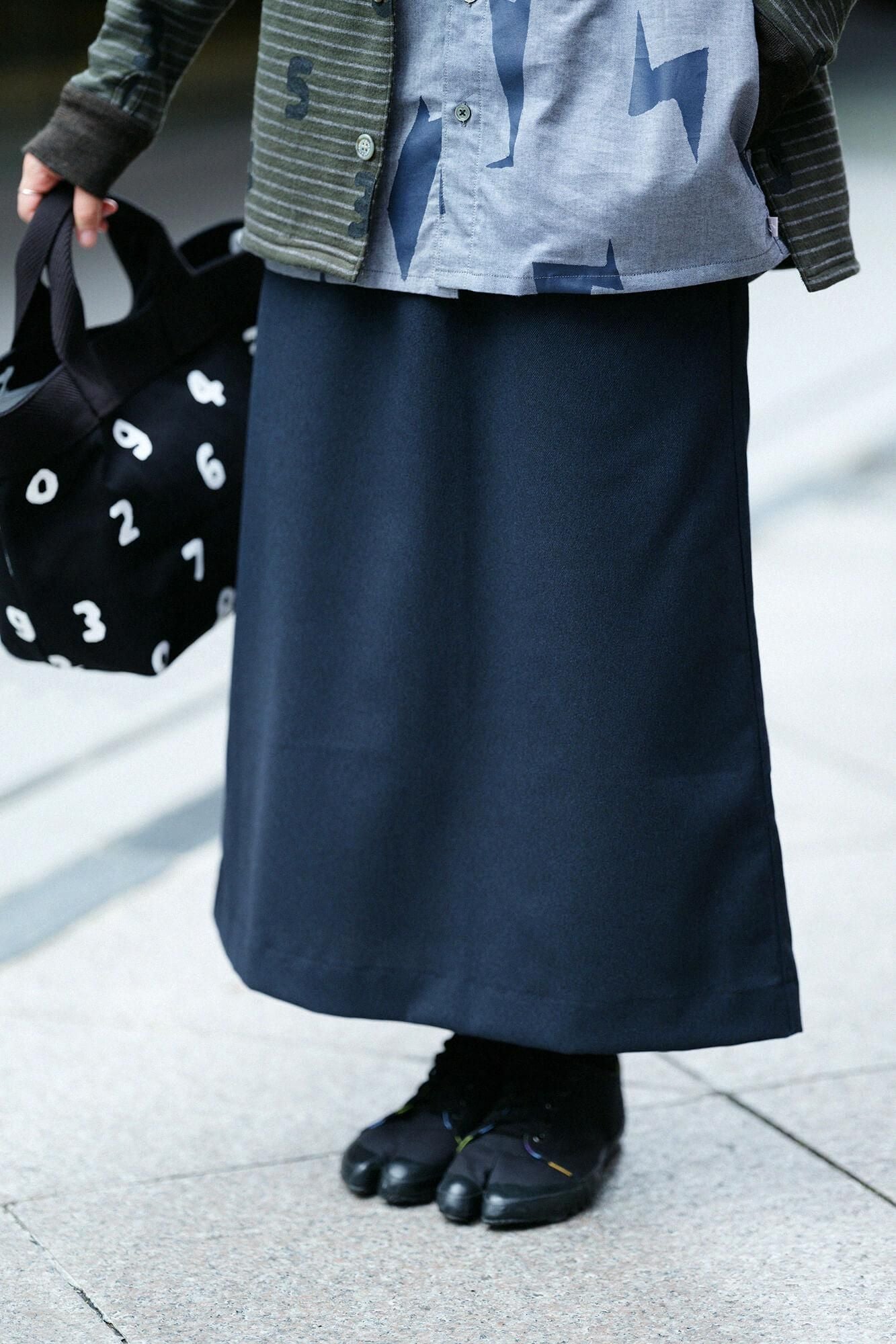 Twill Weave W.L.P. Long Skirt／/ Dark Navy