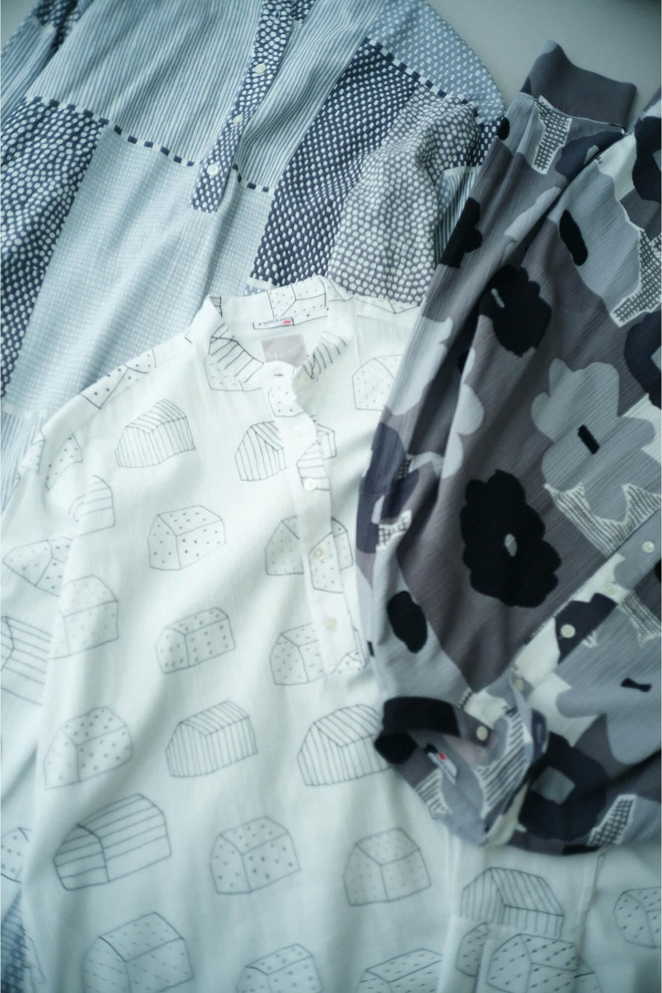 高島縮 20/20 H.N.グランシャツワンピース／おし花