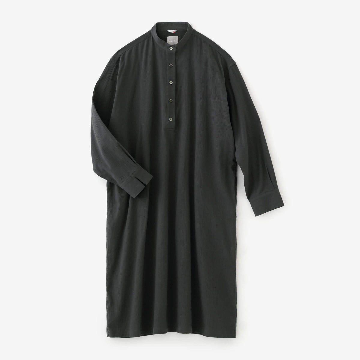 高島縮 20/20 H.N.グランシャツワンピース／濃鉛（こいなまり）