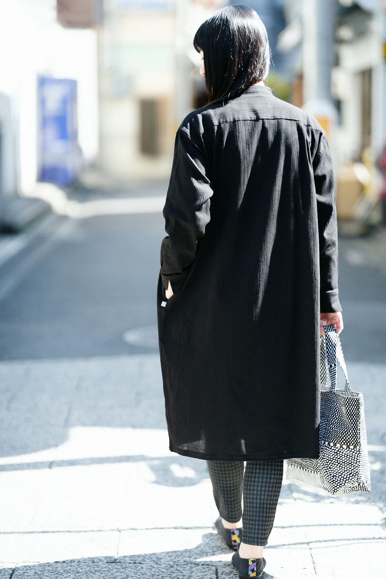 타카시마치지미 20/20 H.N.그란 셔츠 원피스／검은색