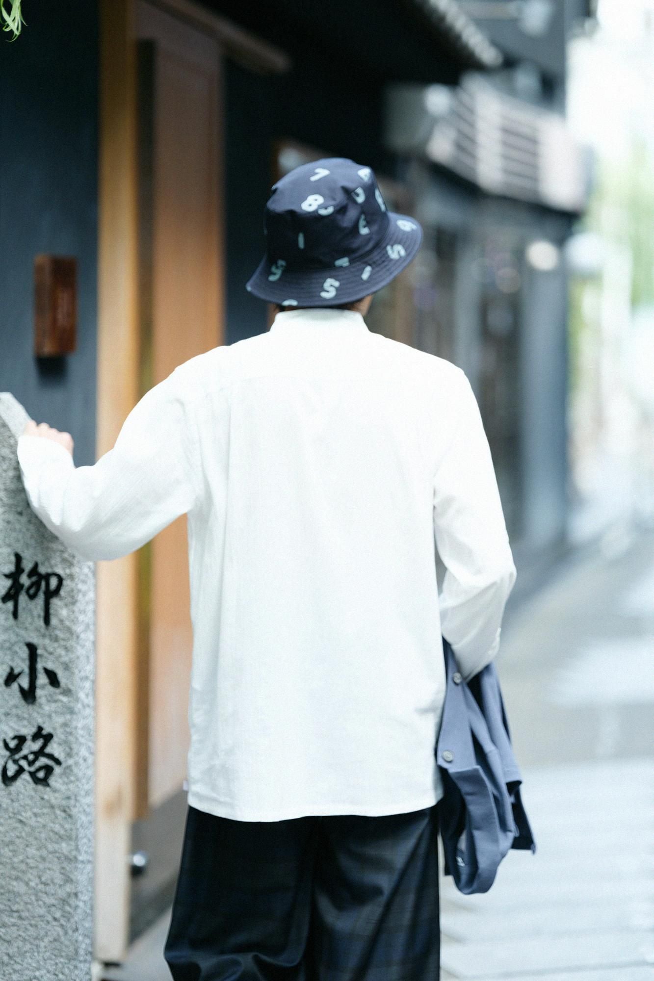 高島縮 20/20 スタンドカラーシャツ SP／つくも