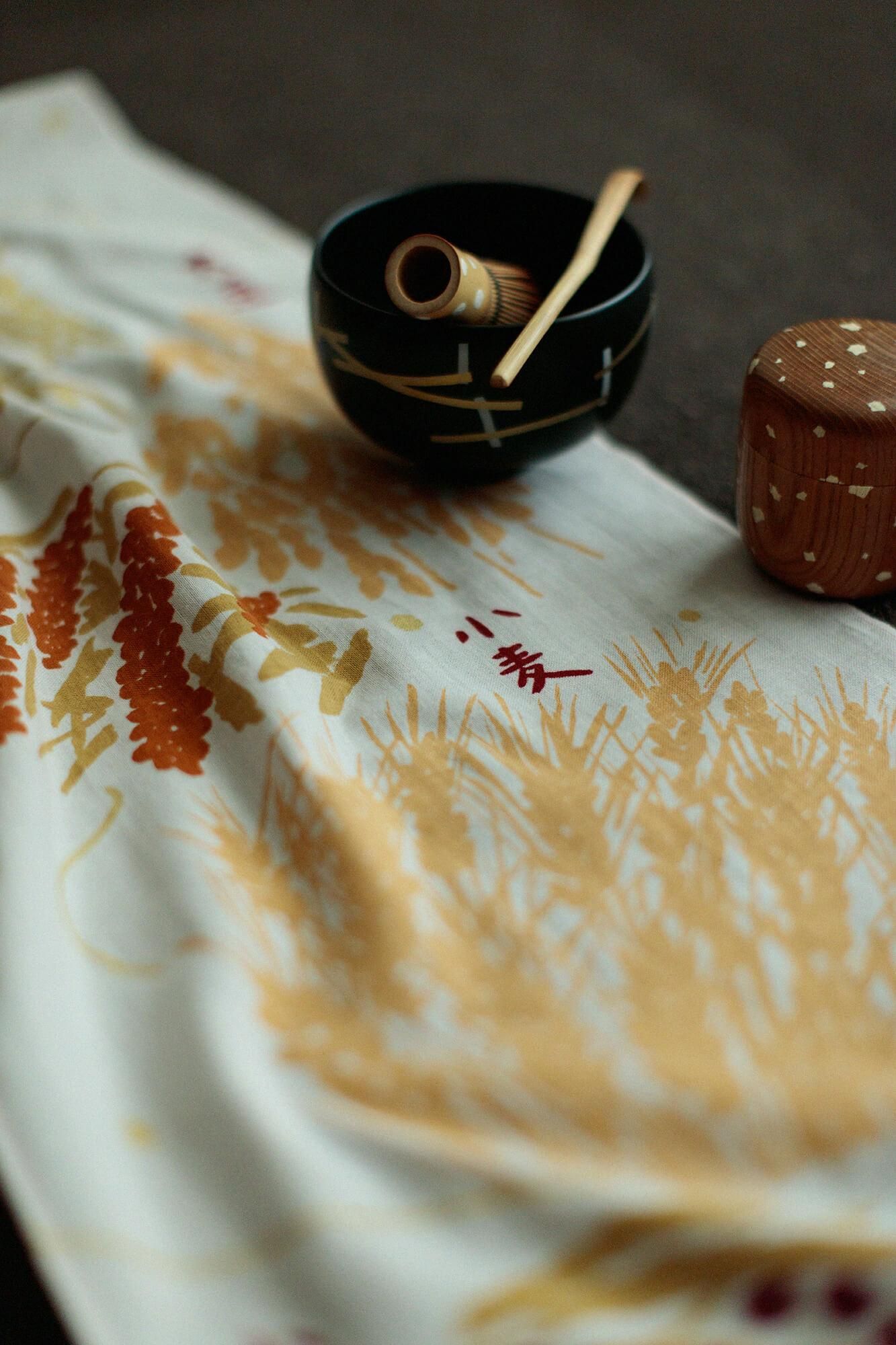 伊勢木綿 textile手ぬぐい／禾乃登（こくものすなわちみのる）