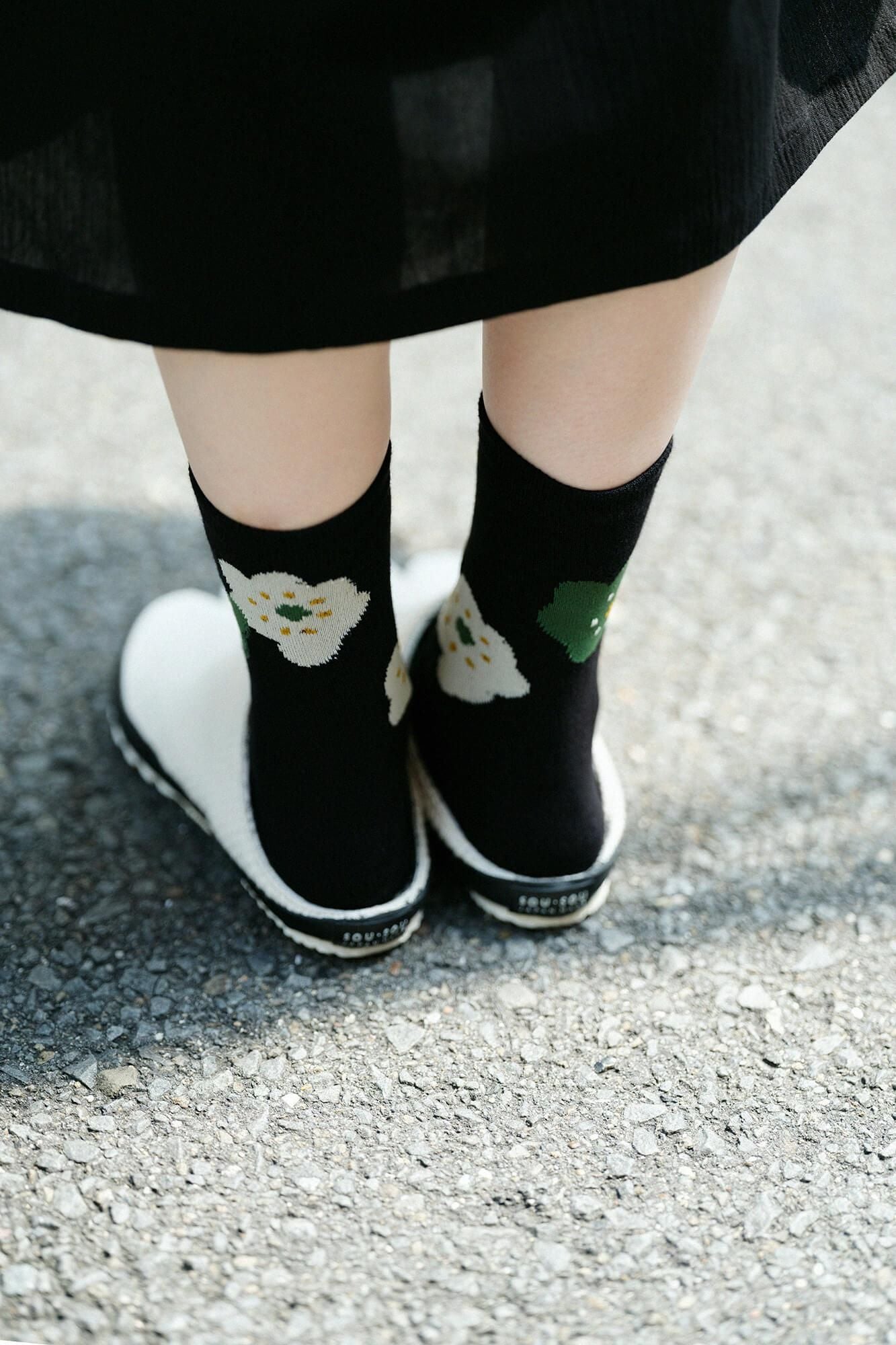 Tabi Socks (Mid-calf)／Smile Black【Women Size Only】