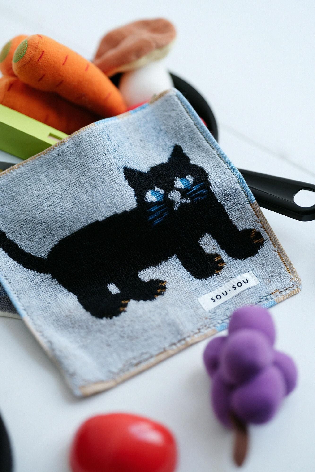 SOU・SOU×丸眞迷你毛巾/ 貓