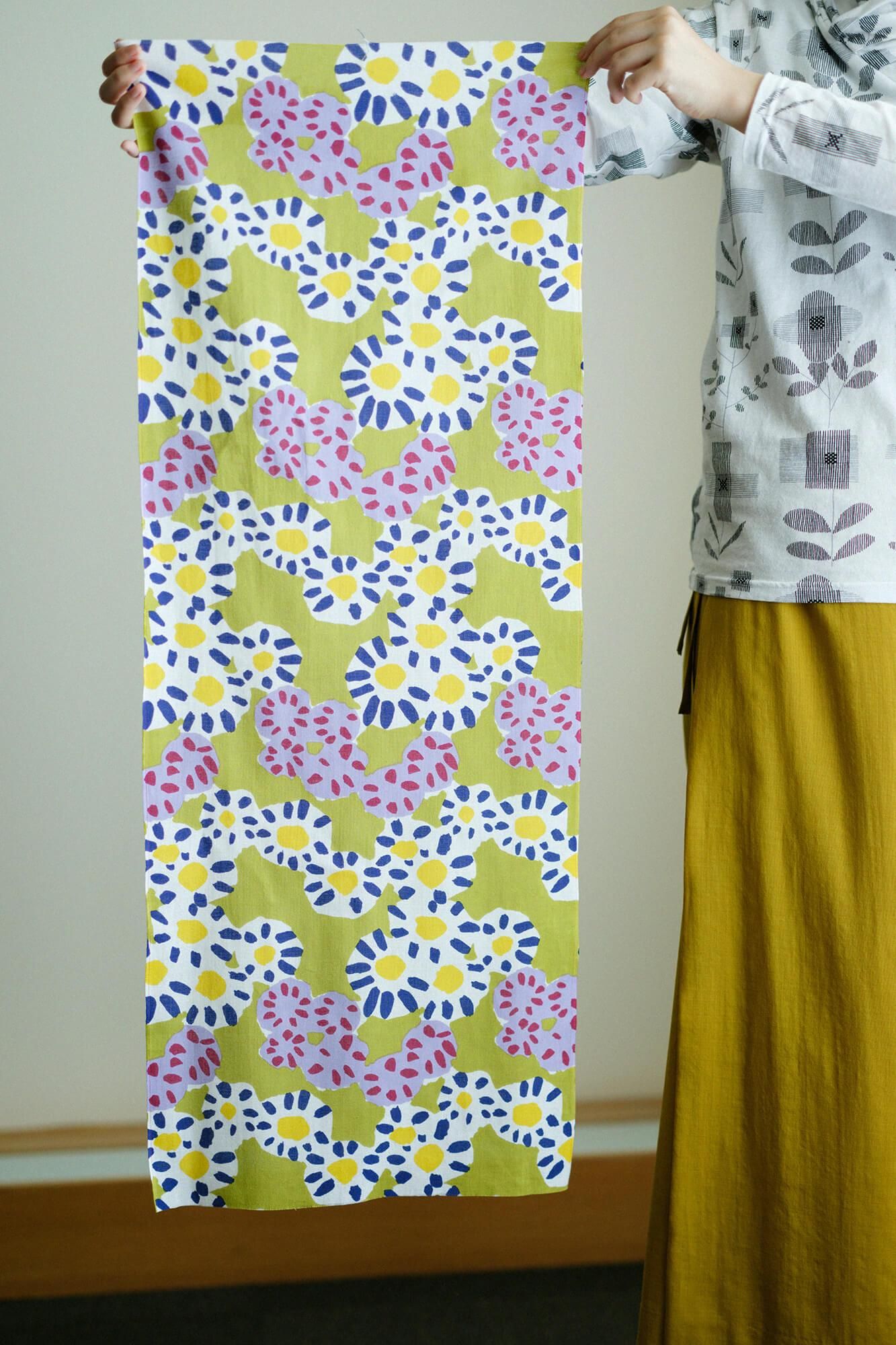 伊勢木棉圖案紋樣手巾/菊花開