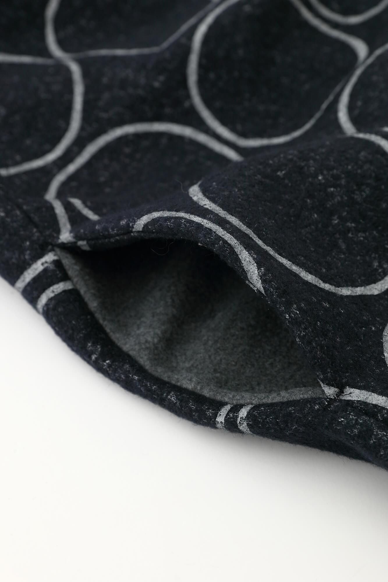 【net limited】Felted Boucle Saya Vest / Circles Dark Navy