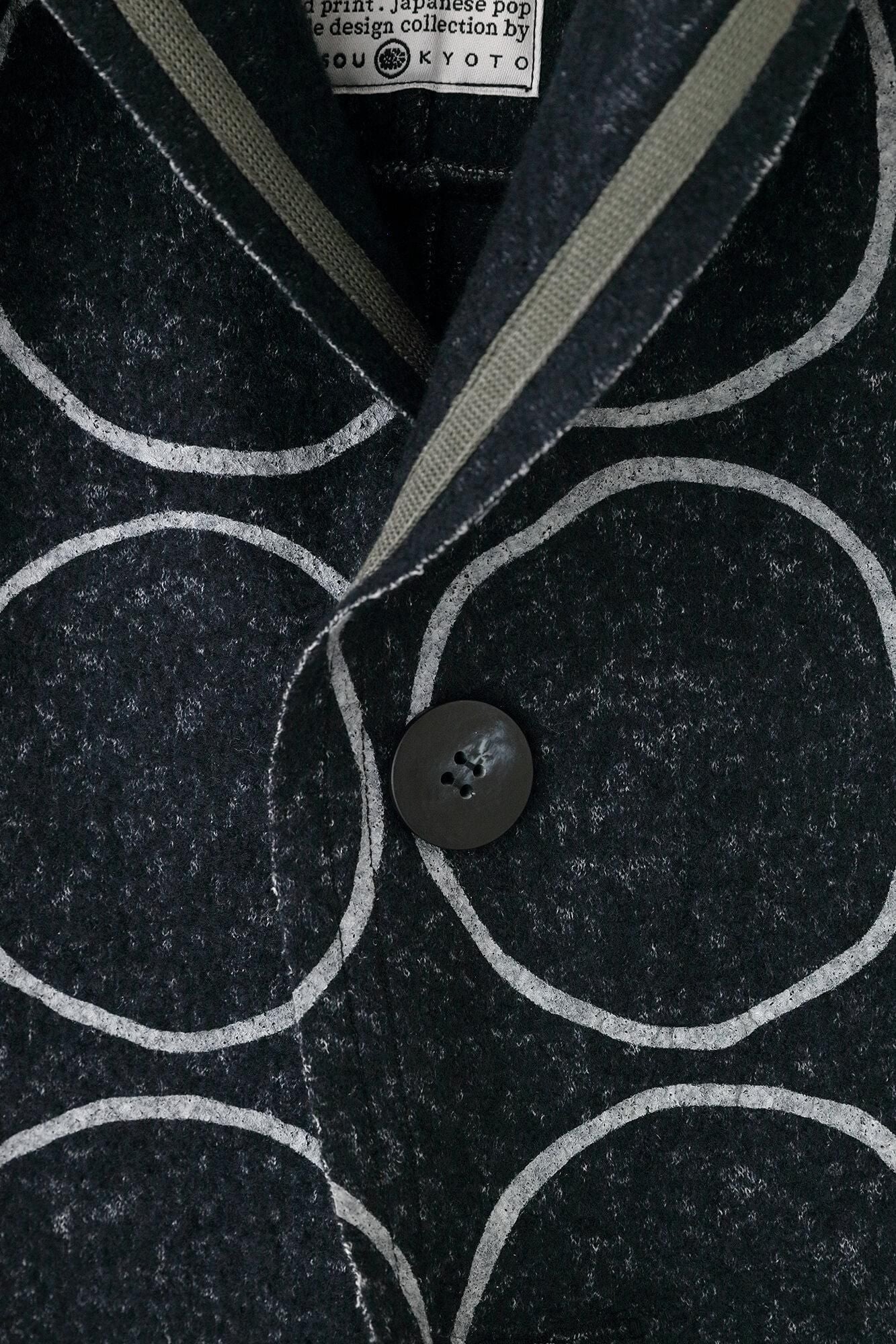 【net limited】Felted Boucle Saya Vest / Circles Dark Navy