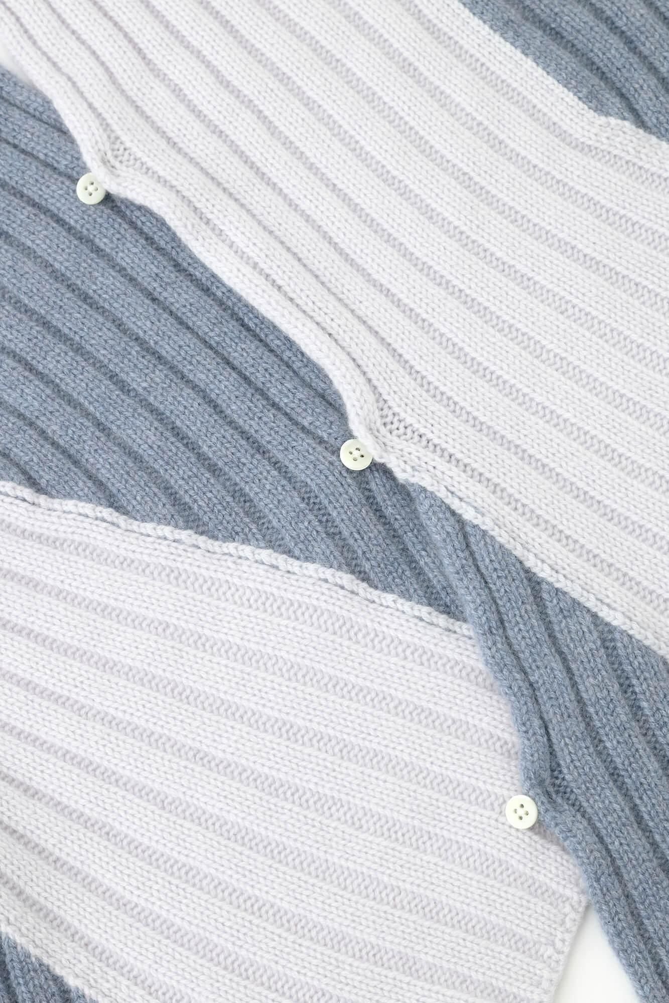 SOU・SOU×ALPHA Cashmere Karesansui Scarf / White×Blue