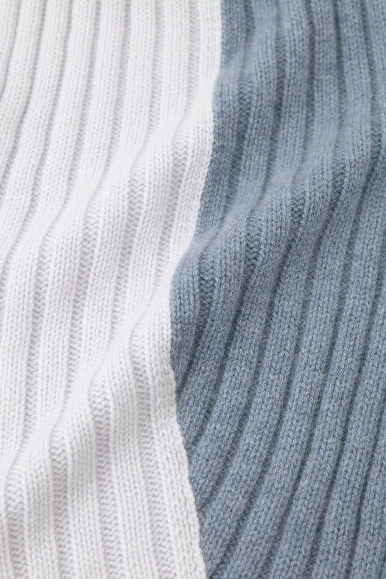 SOU・SOU×ALPHA Cashmere Karesansui Scarf / White×Blue