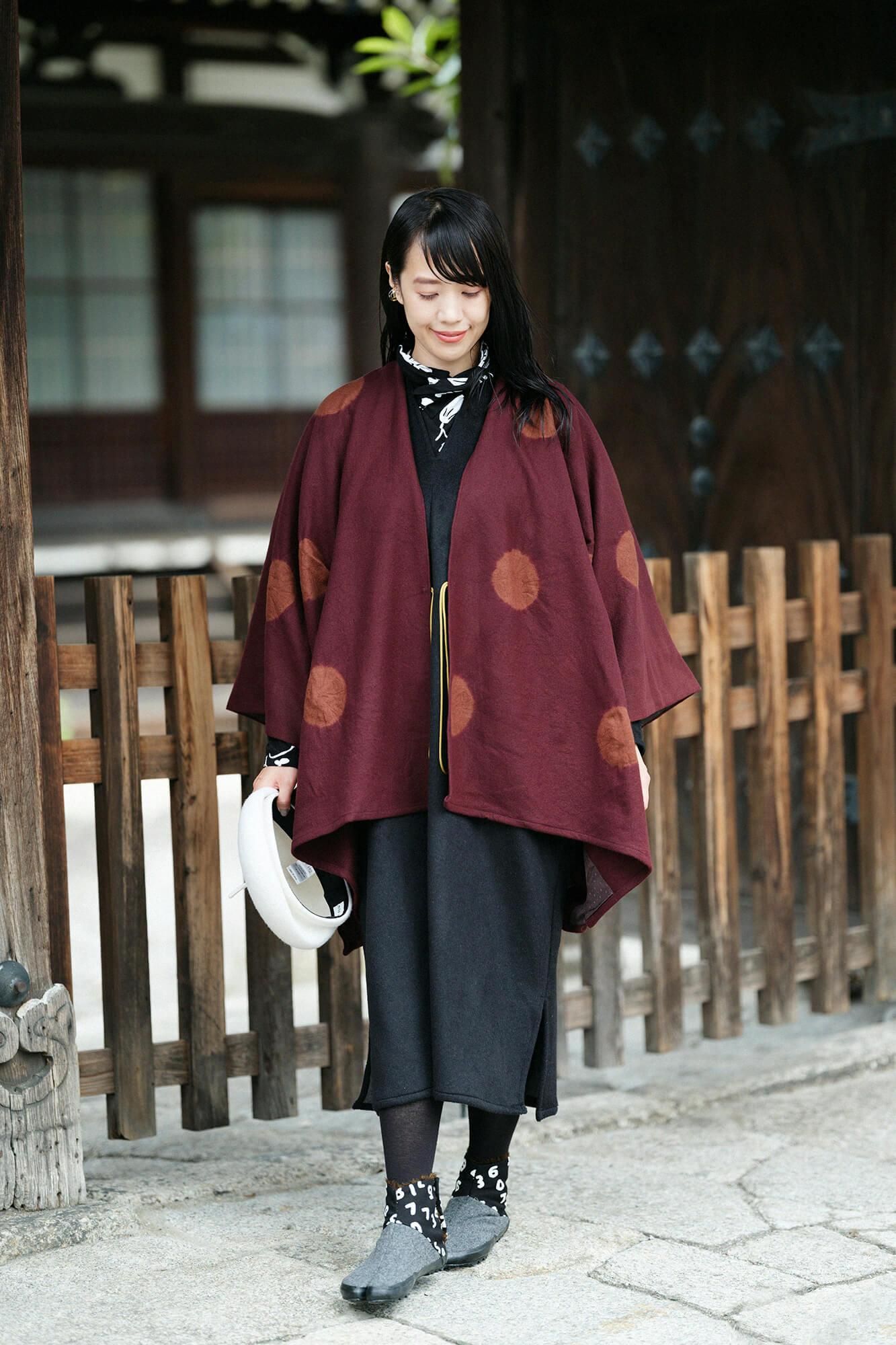 셋케츠기모 아미 직사각형 원피스 후타츠미(둘)/검은색