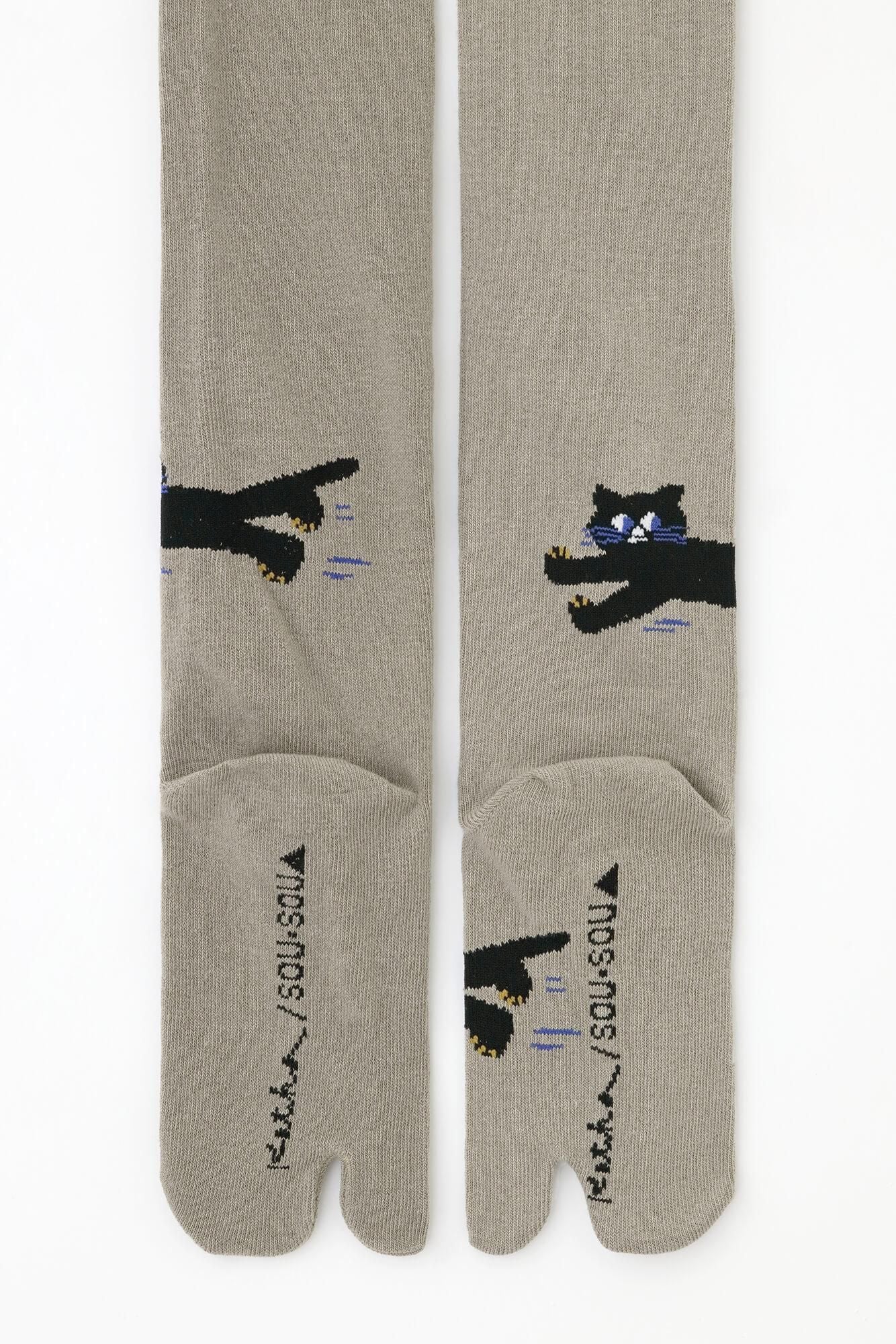 Tabi Tights／Cat Light Greyish Brown