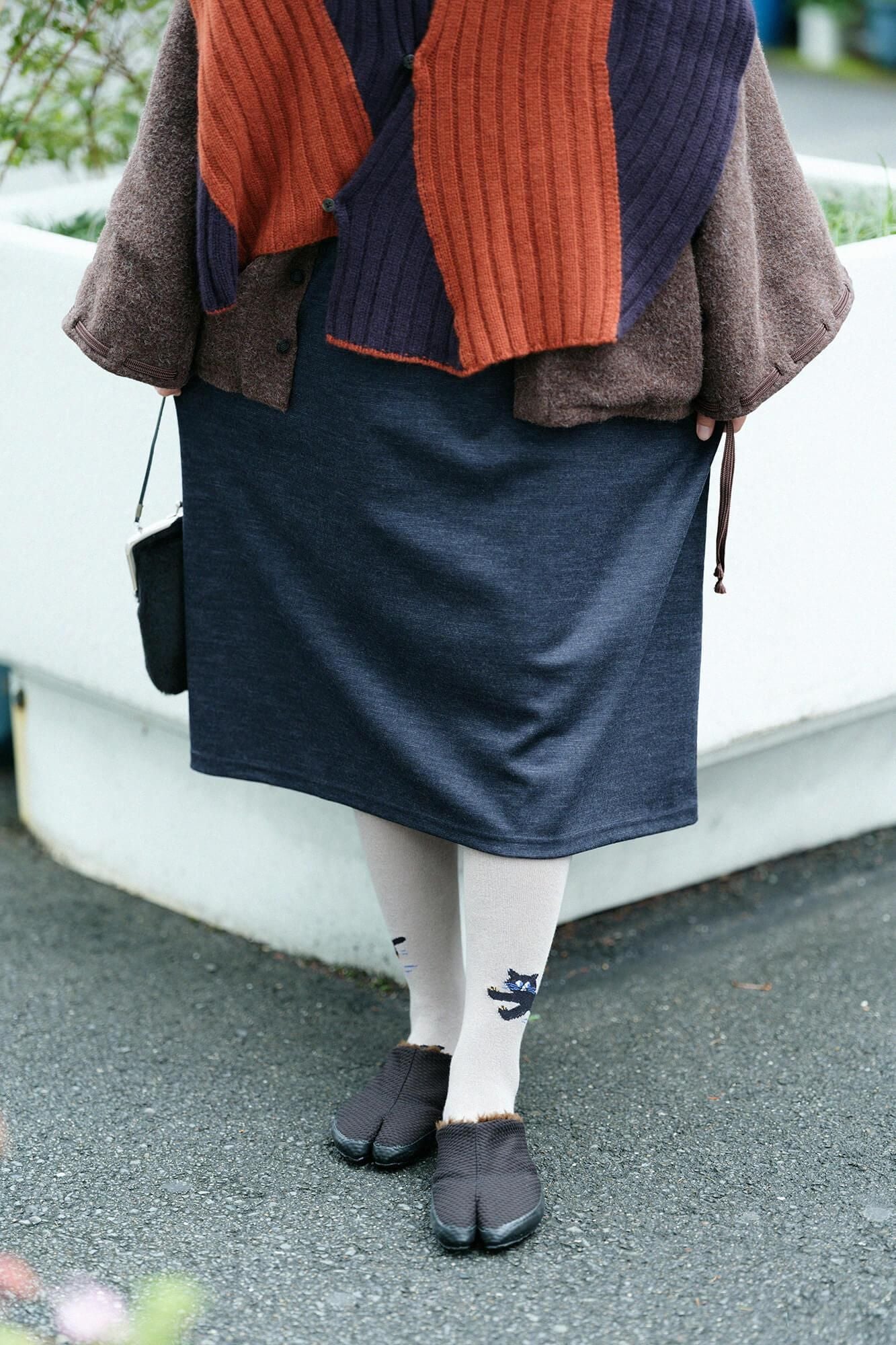 Tabi Tights／Cat Light Greyish Brown