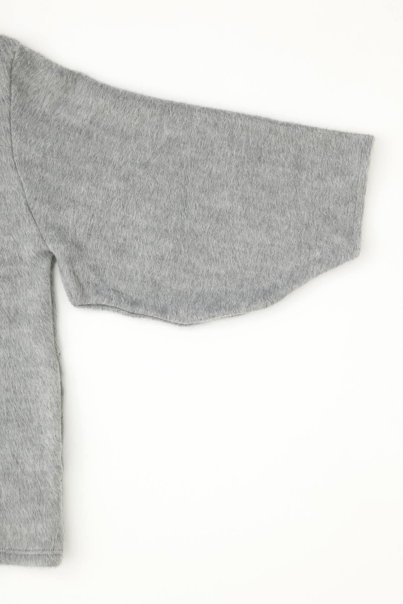 Imported Dual-layered Knit Naginata Earl Cardigan / Grey