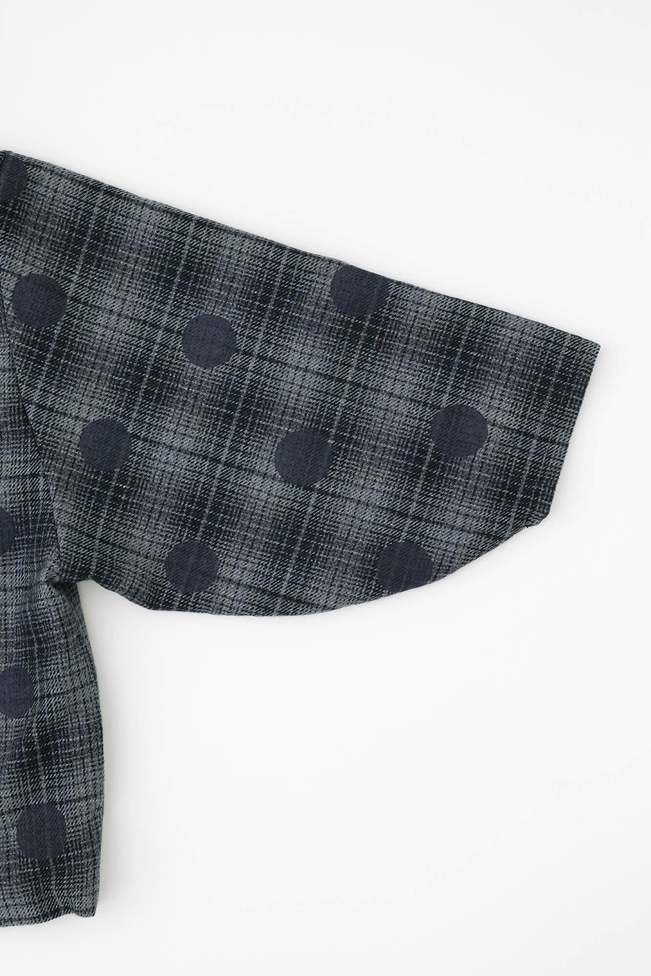 美品　SOU SOU　ソウソウ　薙刀被風袷　なぎなたひふあわせ　コート　黒 net限定】梳毛（そもう） 刺し子織（さしこおり） 薙刀被風（なぎなた