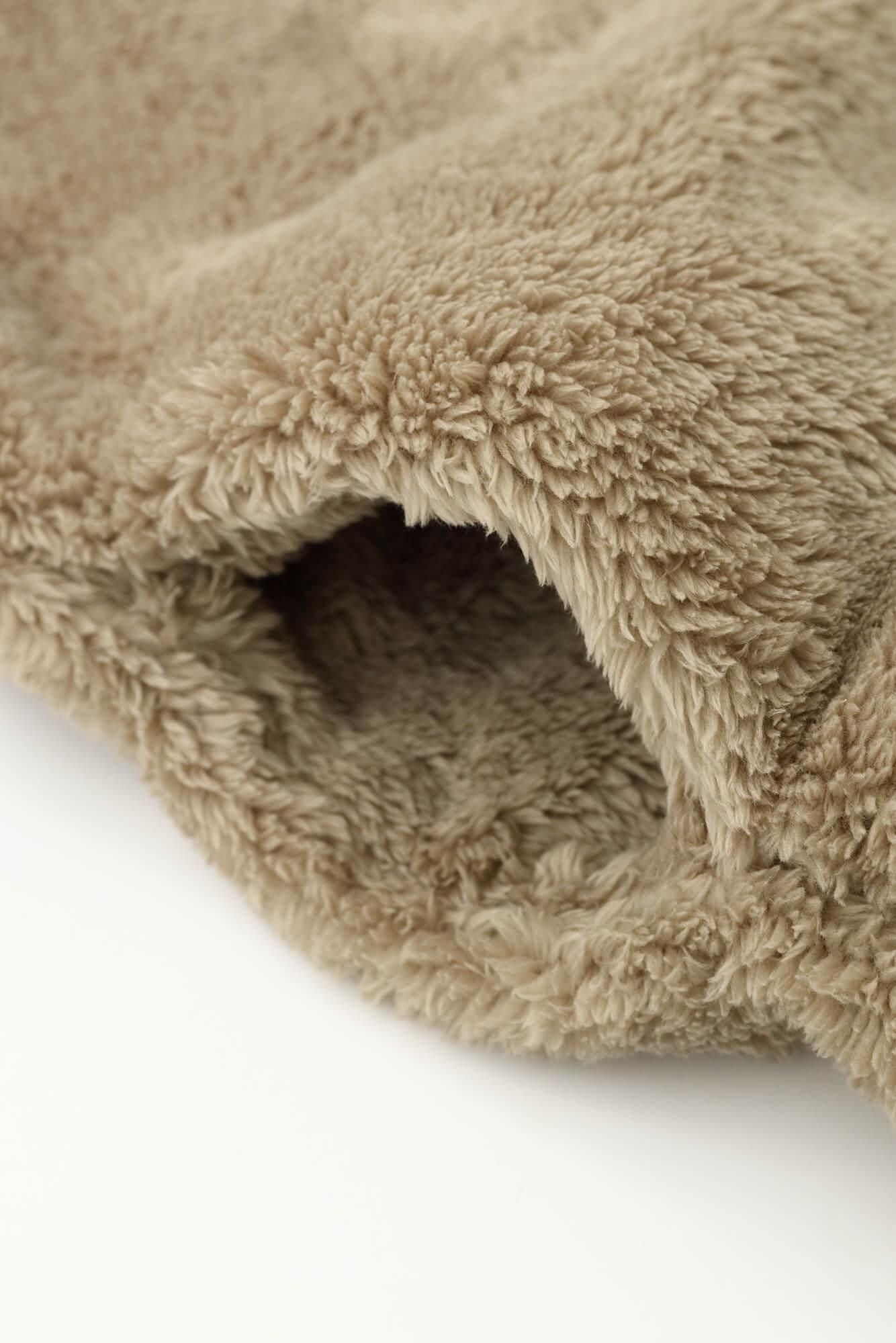 Boa V-neck Light Tunic Coat / Hazelnut Color