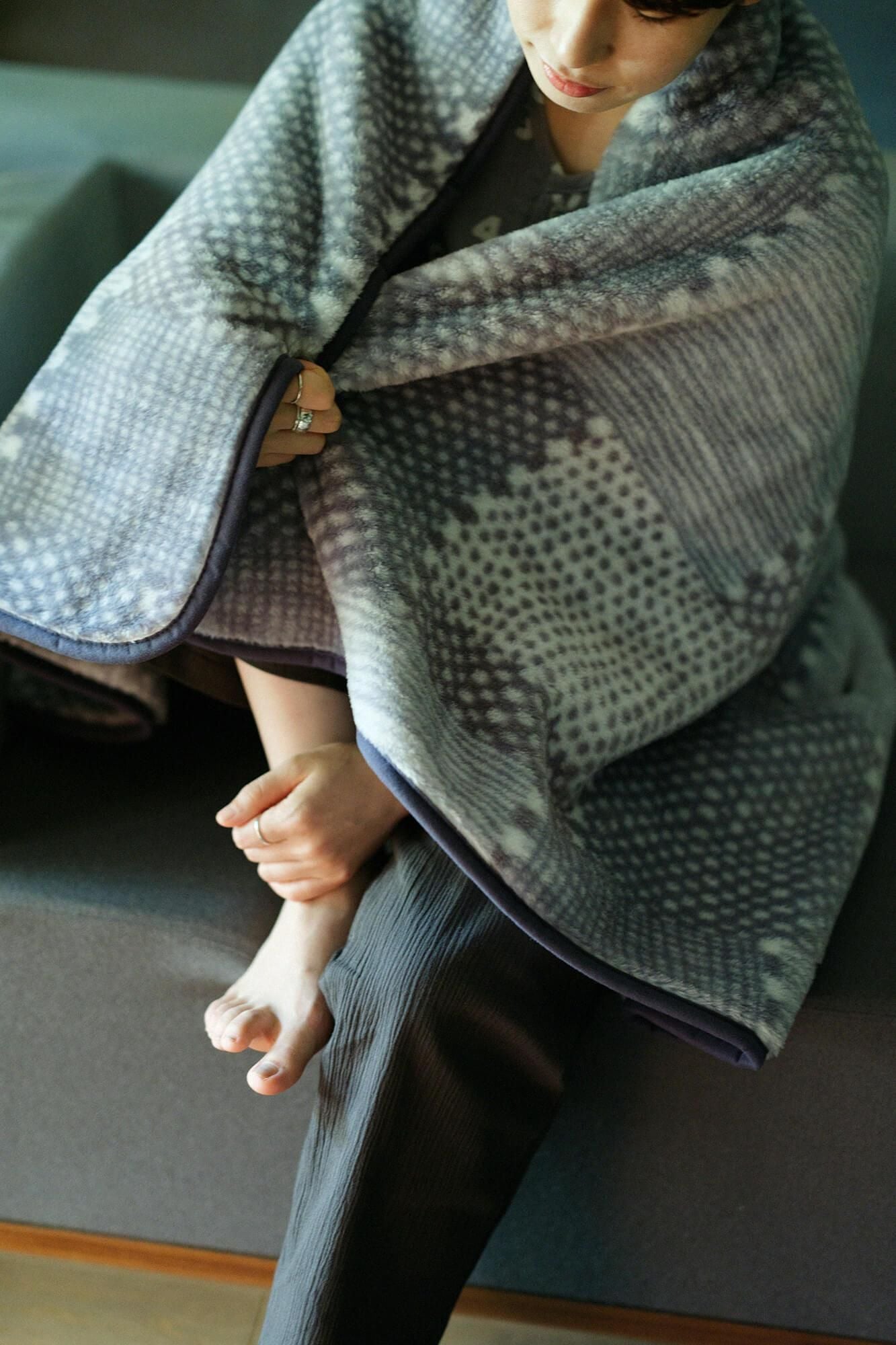 SOU・SOU×로만스 코스기 무릎담요／마가사네