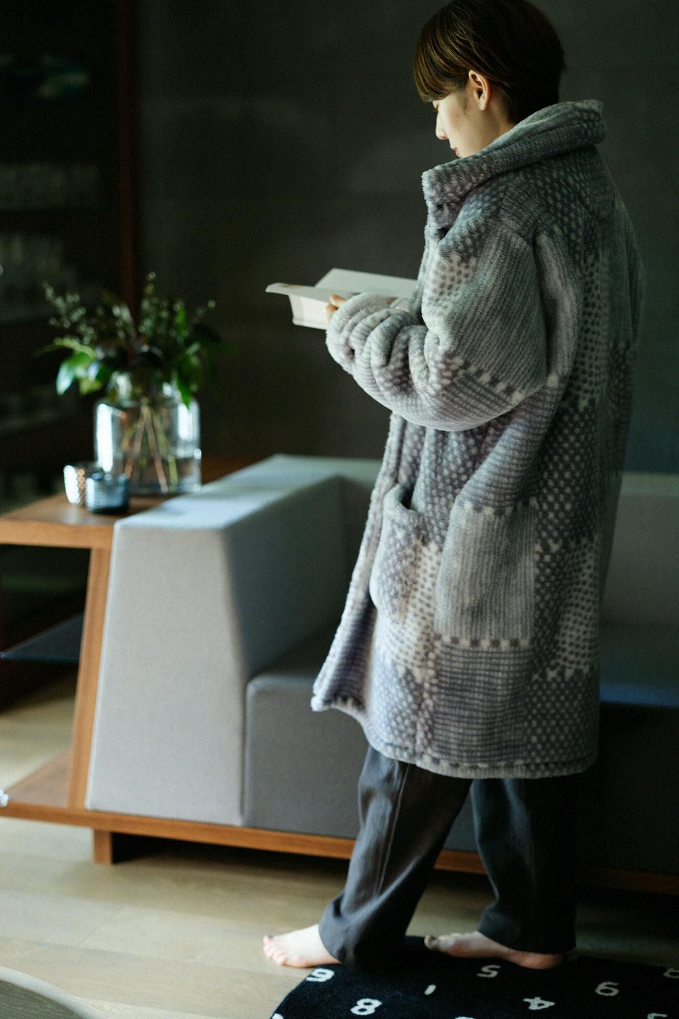 【Pre-order】【net Limited】SOU・SOU×Romance Kosugi Blanket Robe／Lines and Dots（※Scheduled to be shipped around Dec 9）