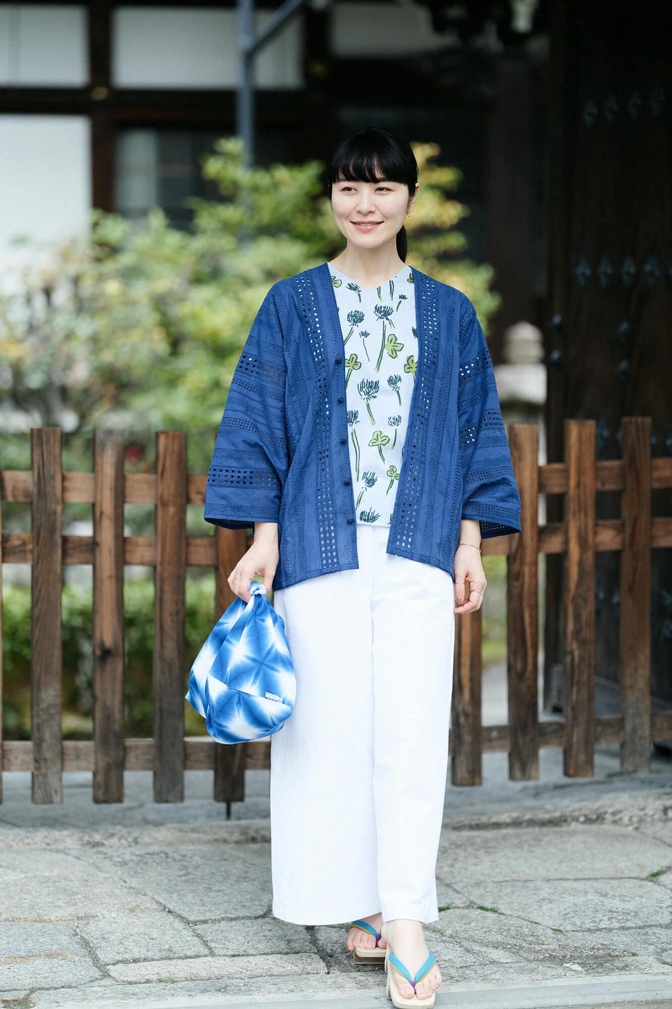 Arimatsu Narumi Tie-dye Kohabaori Eco Bag / Harisho Snowflakes 5