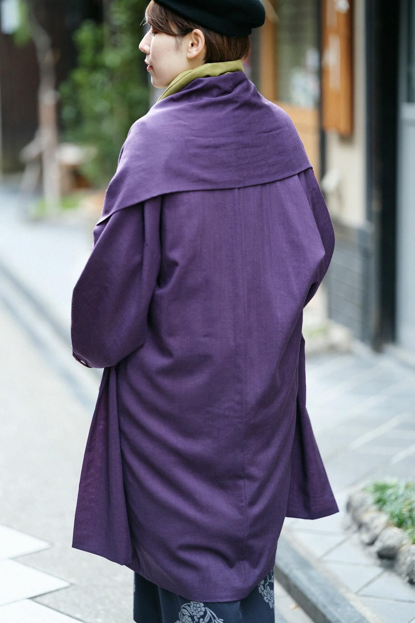 Mousseline, kyung, réversible, violet foncé, × snowmochi willow, camélia (mochi neige yanagi, tsubaki)