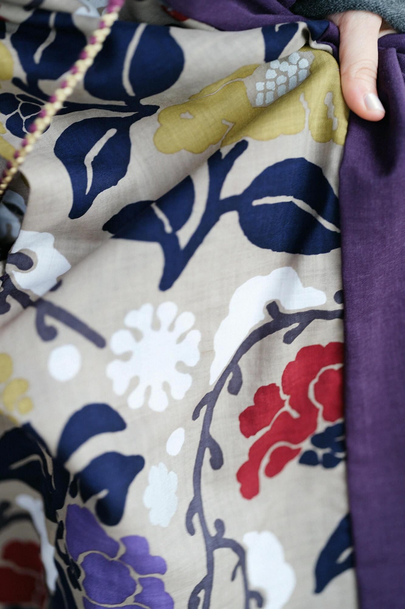 Mousseline, kyung, réversible, violet foncé, × snowmochi willow, camélia (mochi neige yanagi, tsubaki)