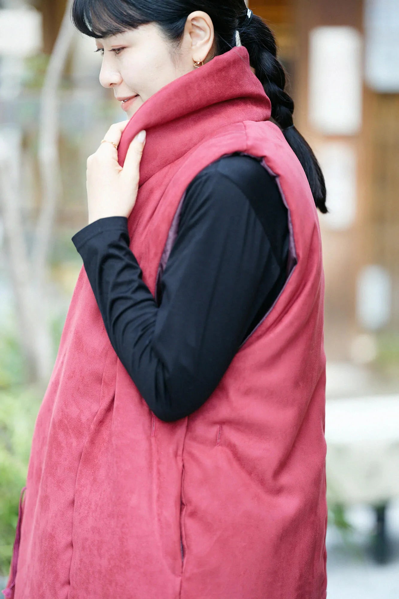 フェイクヌバック 長陣羽織（ながじんばおり） 中綿袷（なかわたあわせ