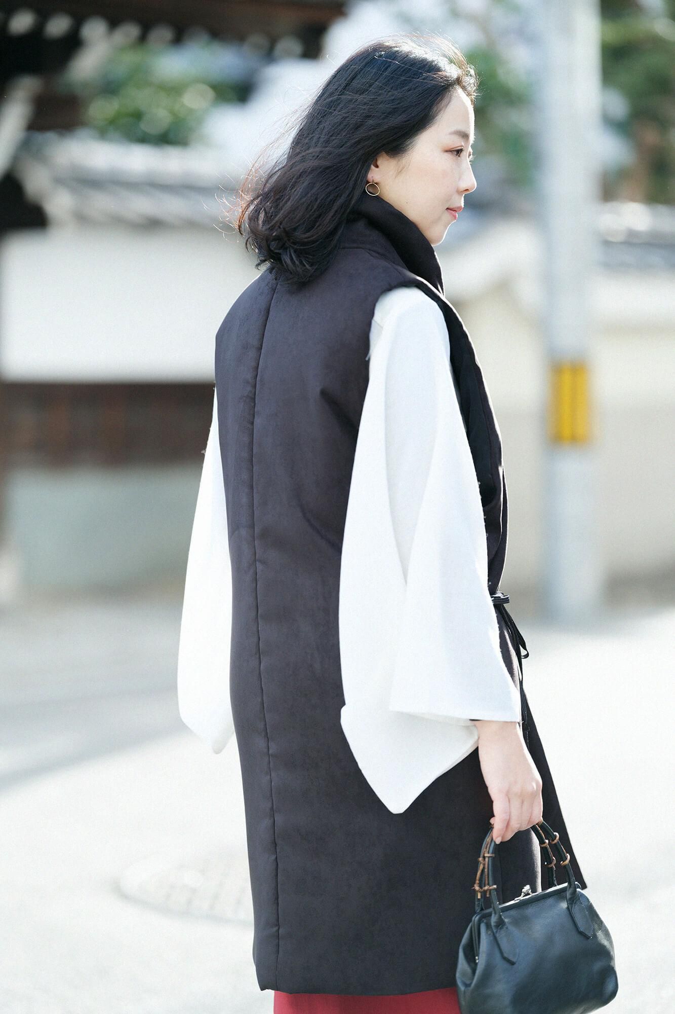 フェイクヌバック 長陣羽織（ながじんばおり） 中綿袷（なかわた