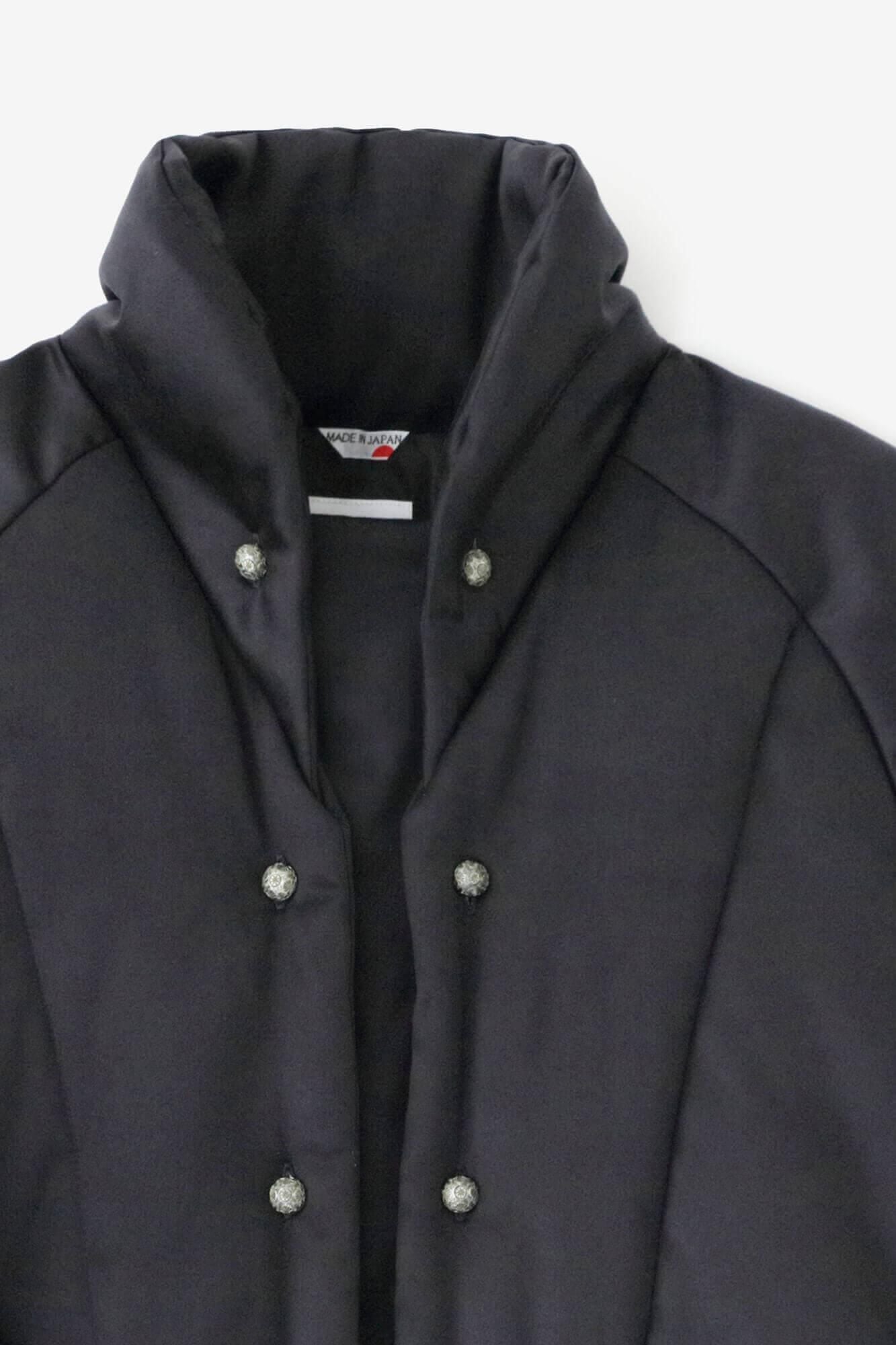 假nubuck，长chinbaori，Miyako袖子，衬里衬里，黑色和海军蓝色（黑色和海军蓝色）