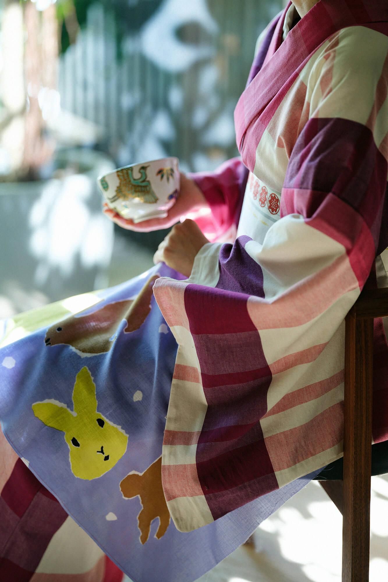 伊勢木綿 textile手ぬぐい／干支手ぬぐい うさぎ 令和5年
