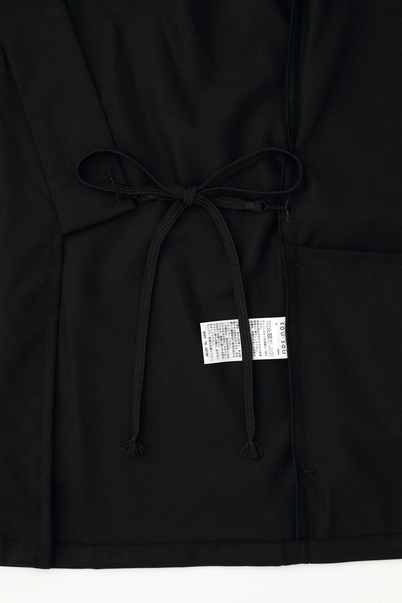  42雙線 梳毛 角袖風靡外套／黑色2