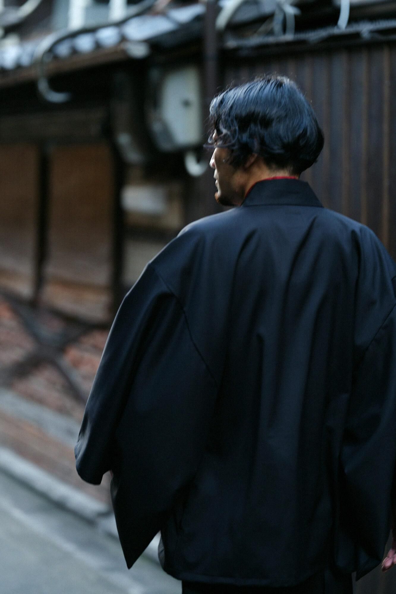 SOU・SOU　角袖外套　梳毛綾織　濡羽色 SOU・SOU 角袖外套 梳毛綾織 濡羽色 梳毛綾織（そもうあやおり