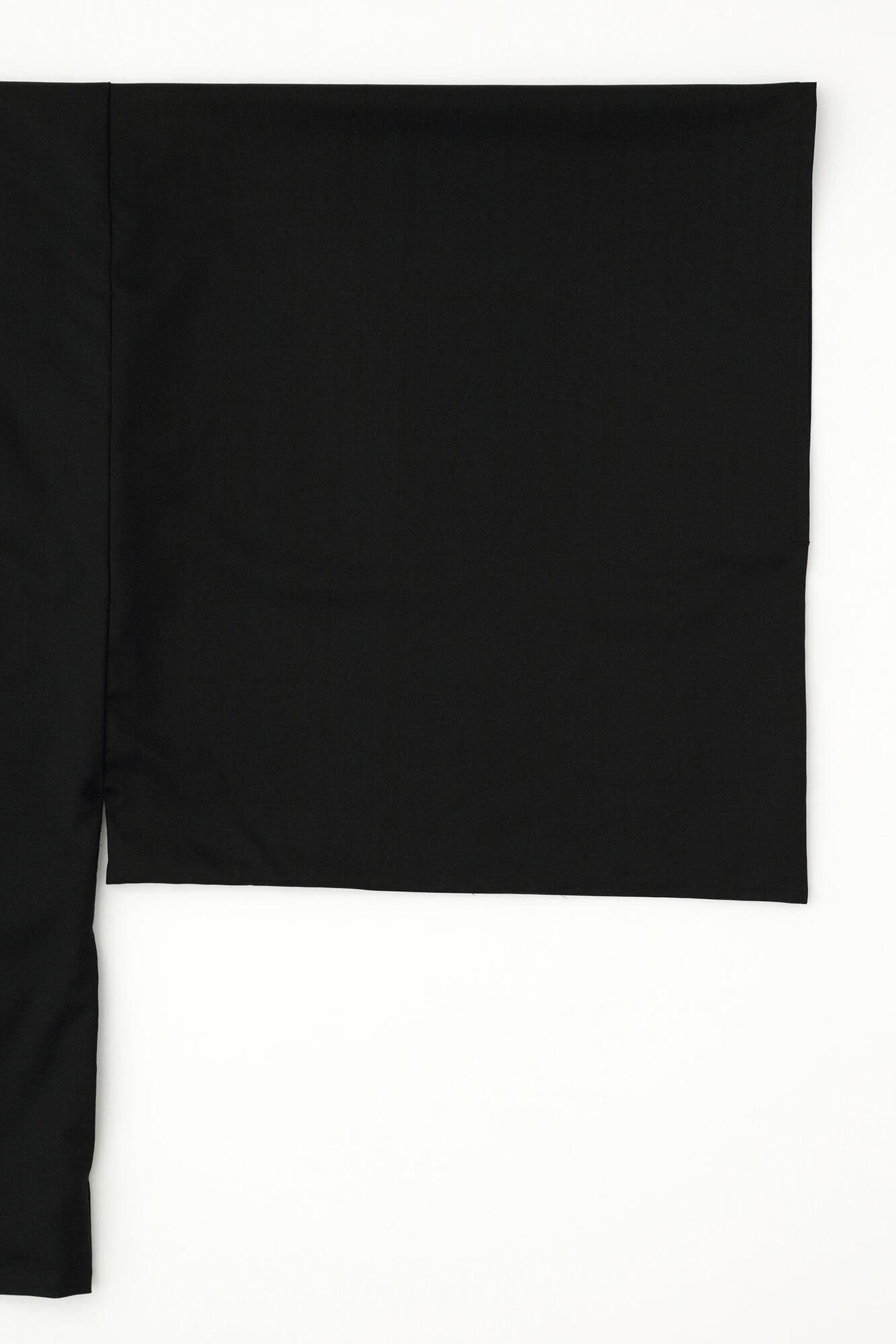  42雙線 梳毛 角袖風靡外套／黑色2