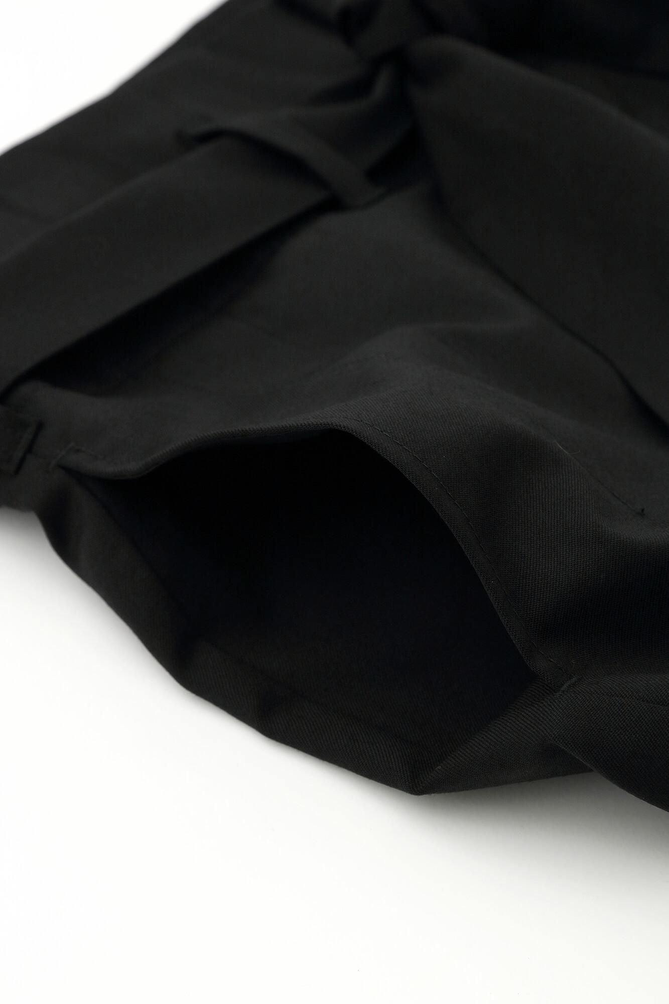 42-count Twin Yarn Combed Yarn Hakama Pants with Lining / Black