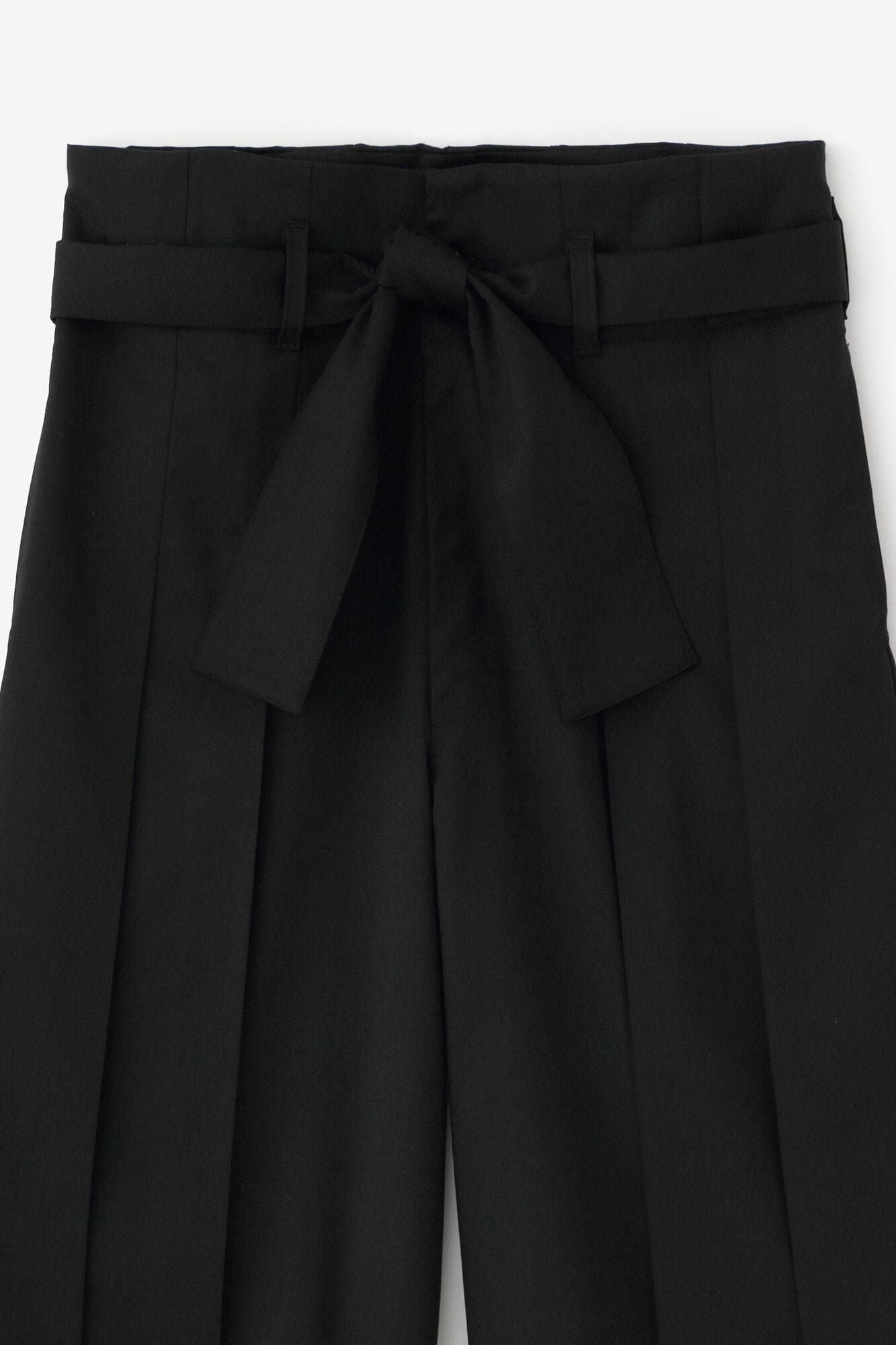 42-count Twin Yarn Combed Yarn Hakama Pants with Lining / Black