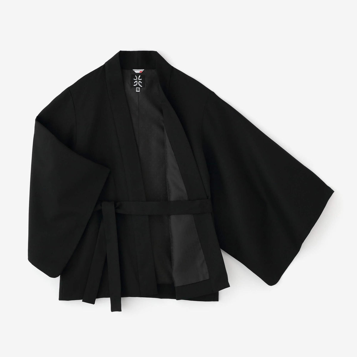 美品Sサイズ　梳毛大細交織　伯爵羽織　宮中袖　袷／濡羽色 美品Sサイズ 梳毛大細交織 伯爵羽織 宮中袖 袷／濡羽色