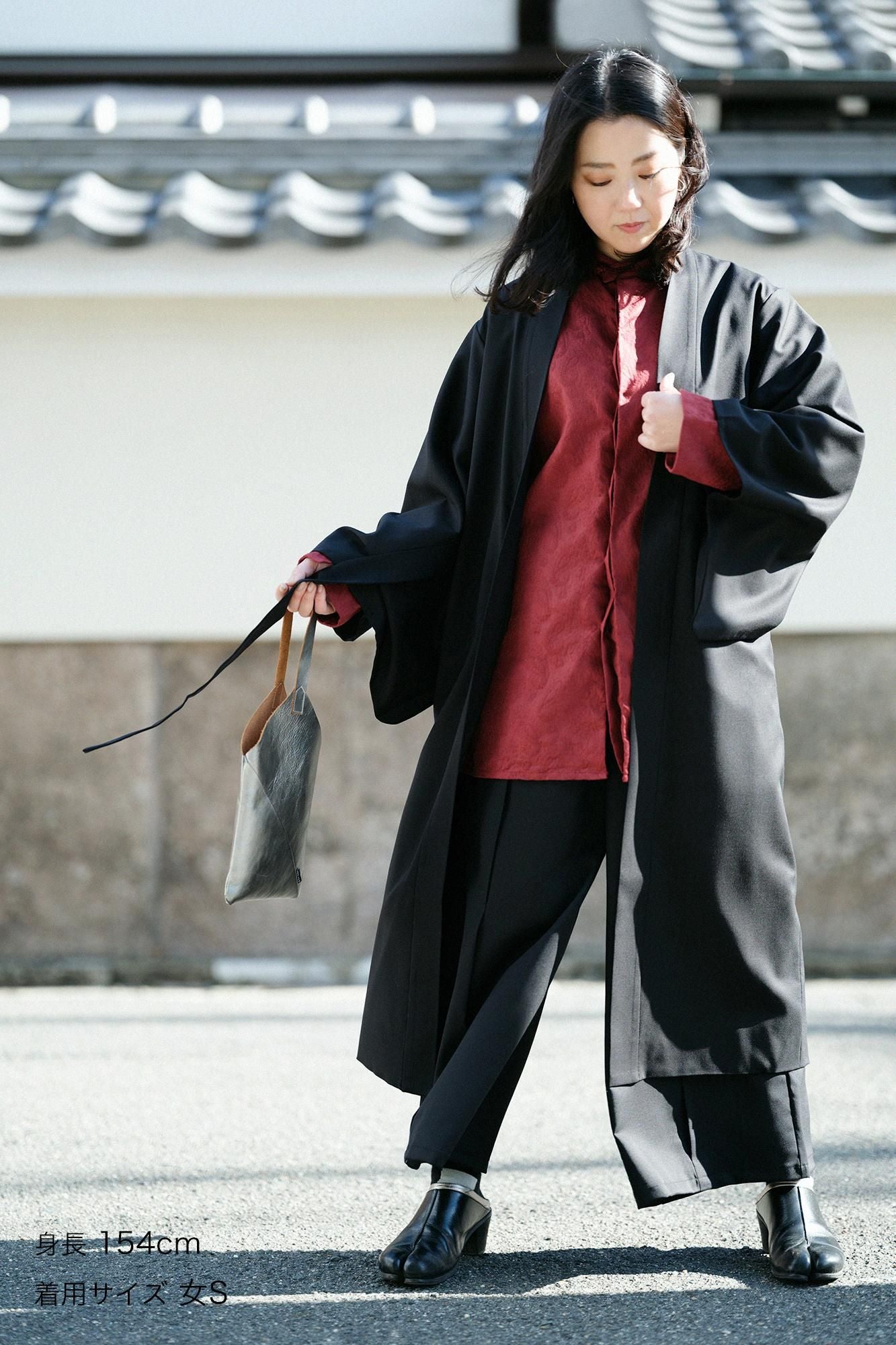 SOUSOU長羽織 42双 梳毛（そもう） 長羽織（ながばおり） 袷（あわせ）／濡羽色（