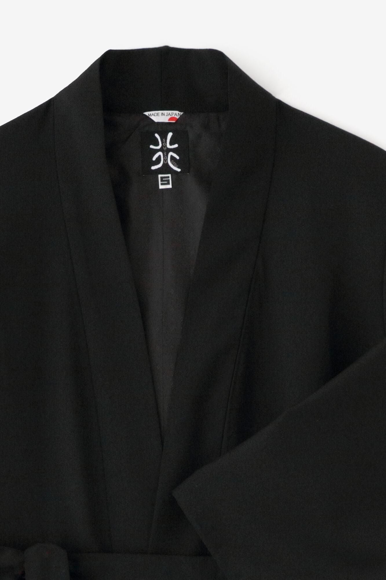 42双 梳毛（そもう） 長羽織（ながばおり） 袷（あわせ）／濡羽色（ぬればいろ）