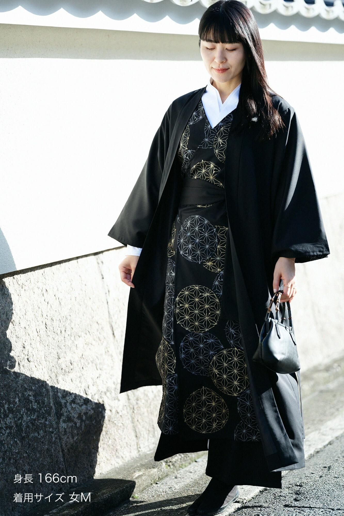 SOUSOU長羽織 42双 梳毛（そもう） 長羽織（ながばおり） 袷（あわせ）／濡羽色（