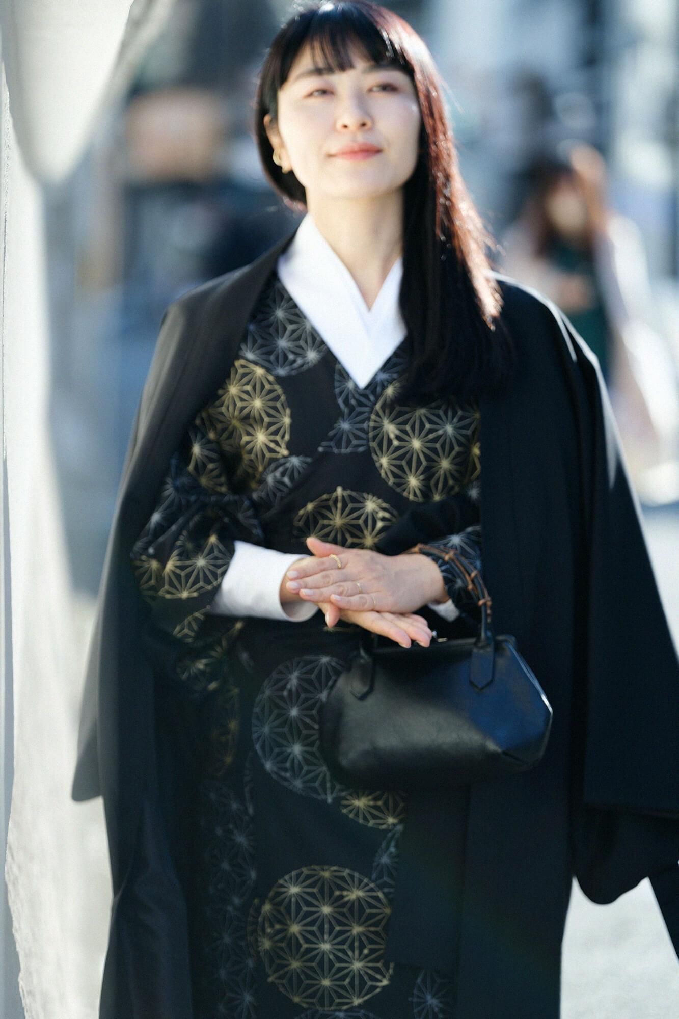 SOUSOU長羽織 42双 梳毛（そもう） 長羽織（ながばおり） 袷（あわせ）／濡羽色（