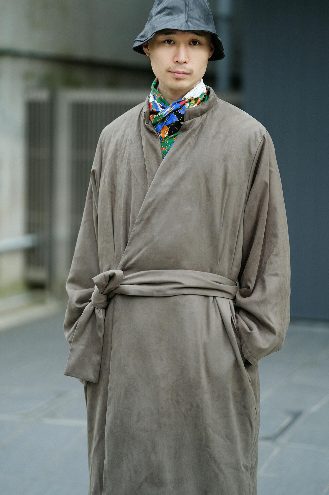 フェイクヌバック 丹前（たんぜん） 中綿袷（なかわたあわせ